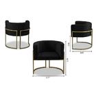 Poltrona Para Sala Decorativa Tamires Base Ferro Veludo Preto