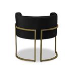 Poltrona Para Sala Decorativa Tamires Base Ferro Veludo Preto