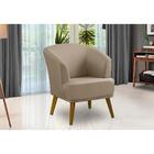 Poltrona Para Sala Decorativa Thais Linho Bege Adonai Estofad