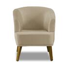 Poltrona Para Sala Decorativa Thais Suede Bege Adonai Estofad