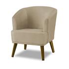 Poltrona Para Sala Decorativa Thais Suede Bege Adonai Estofad