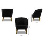 Poltrona Para Sala Decorativa Thais Suede Preto Adonai Estofa