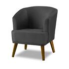 Poltrona Para Sala Decorativa Thaisa Suede Cinza Madelina Dec