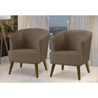 Poltrona Para Sala Decorativa Thaisa Suede Cinza Madelina Dec