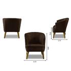 Poltrona Para Sala Decorativa Thaisa Suede Marrom Madelina De