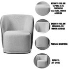 Poltrona Para Sala E Escritório Base Giratória Corven Corino