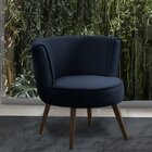 Poltrona Para Sala E Escritório Decorativa Lara Veludo Azul M
