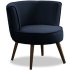 Poltrona Para Sala E Escritório Decorativa Lara Veludo Azul M