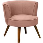 Poltrona Para Sala E Escritório Decorativa Lara Veludo Rosê