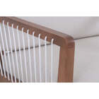 Poltrona Para Sala Harpa - Amêndoa E Tecido Bege - Meu Móvel