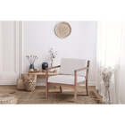 Poltrona Para Sala Harpa - Amêndoa E Tecido Bege - Meu Móvel