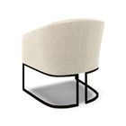 Poltrona Para Sala Industrial Preto Kit 2 Stella Bouclê Bege