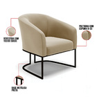 Poltrona Para Sala Industrial Preto Stella Suede Marrom Rato