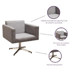 Poltrona Para Sala Lázio Com Pé Giratório - Cinza