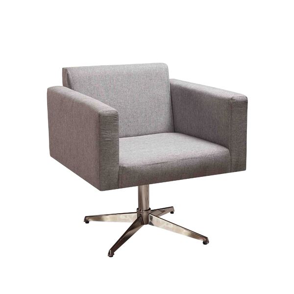 Poltrona Para Sala Lázio Com Pé Giratório - Cinza
