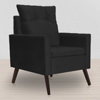 Poltrona Para Sala Ligia Suede Cores - Ds Estofados - Cinza