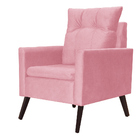 Poltrona Para Sala Ligia Suede Cores - Ds Estofados - Rosa