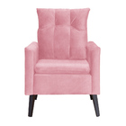 Poltrona Para Sala Ligia Suede Cores - Ds Estofados - Rosa