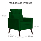 Poltrona Para Sala Ligia Suede Cores - Ds Estofados - Verde
