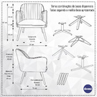 Poltrona Para Sala Miley Base Giratória Eiffel Preto Veludo R