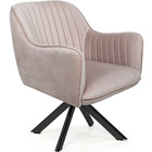 Poltrona Para Sala Miley Base Giratória Eiffel Preto Veludo R