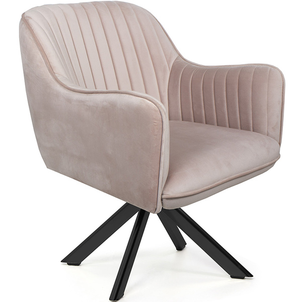 Poltrona Para Sala Miley Base Giratória Eiffel Preto Veludo R