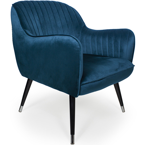 Poltrona Para Sala Miley Pés Palito Duo Veludo Turquesa - Cas