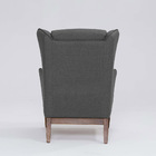 Poltrona Para Sala Mirela D07 Base Madeira Linho Mescla Chumb