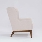 Poltrona Para Sala Mirela D07 Base Madeira Linho Pérola - D'r