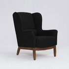 Poltrona Para Sala Mirela D07 Base Madeira Linho Preto - D'ro