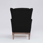 Poltrona Para Sala Mirela D07 Base Madeira Linho Preto - D'ro