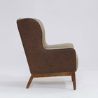 Poltrona Para Sala Mirela D07 Corano Mescla Café E Algodão Ma