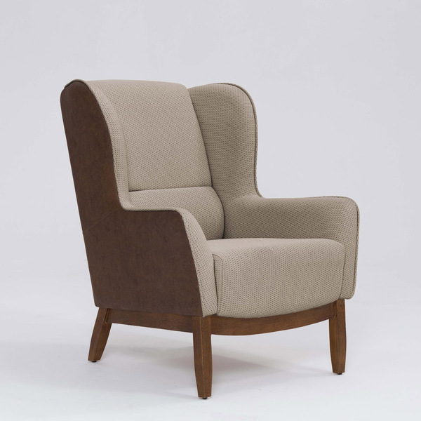 Poltrona Para Sala Mirela D07 Corano Mescla Café E Algodão Ma