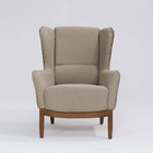 Poltrona Para Sala Mirela D07 Corano Mescla Café E Algodão Ma