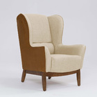 Poltrona Para Sala Mirela D07 Corano Terracota E Linho Marfim