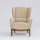 Poltrona Para Sala Mirela D07 Corano Terracota E Linho Marfim