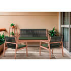 Poltrona Para Sala Oliva - Amêndoa E Corda Verde - Meu Móvel