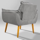 Poltrona Para Sala Opala Suede Cinza - Vallisa Decor