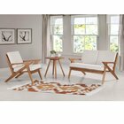 Poltrona Para Sala Oslo, Verniz Avelã, Tecido Cru Calandro Ve