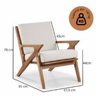 Poltrona Para Sala Oslo, Verniz Avelã, Tecido Cru Calandro Ve