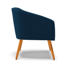 Poltrona Para Sala Pé Palito Castanho Kit 2 Stella Bouclê Azu