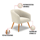 Poltrona Para Sala Pé Palito Castanho Kit 2 Stella Bouclê D03