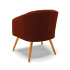 Poltrona Para Sala Pé Palito Castanho Kit 2 Stella Bouclê D03