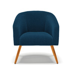 Poltrona Para Sala Pé Palito Castanho Kit 2 Stella Bouclê D03