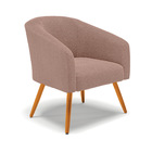 Poltrona Para Sala Pé Palito Castanho Kit 2 Stella Bouclê D03