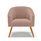 Poltrona Para Sala Pé Palito Castanho Kit 2 Stella Bouclê Ros