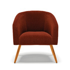 Poltrona Para Sala Pé Palito Castanho Kit 2 Stella Bouclê Ter