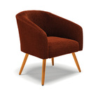 Poltrona Para Sala Pé Palito Castanho Kit 2 Stella Bouclê Ter