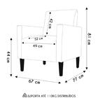 Poltrona Para Sala Pés De Madeira Kit 2 Thessa P04 Sintético