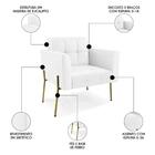 Poltrona Para Sala Pés Metálicos Dourado Ana Sintético Branco
